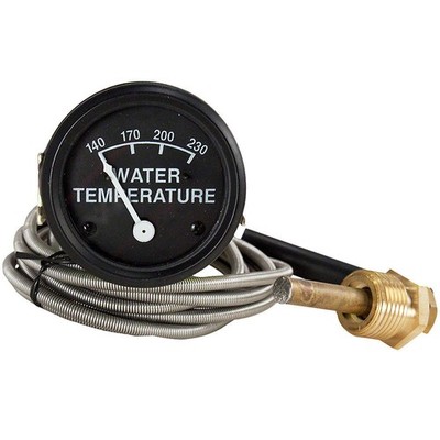 NJD1718 Water Temperature Gauge, Black Face, 48'' Lead - Fits John Deere
