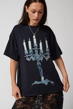 Urban Outfitters Black Candelabra T shirt dress Loose oversized fit Size Xs-s
