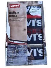 LEVI'S Sz S Men's 4 Pack High Comfort Cotton Stretch Boxer Briefs Limited Editio