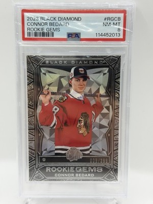 2023-24 Black Diamond Rookie Gems Connor Bedard Rookie RC #/399 #RG-CB PSA 8