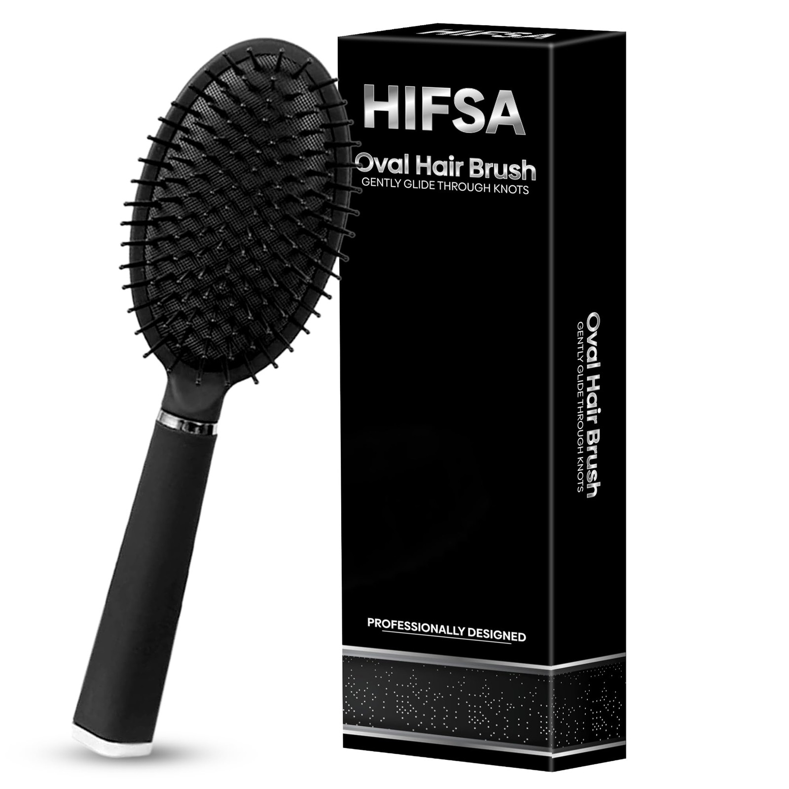 Hair Brush Blow Drying Paddle Hairbrush Easy Grip Handle Straightening Black