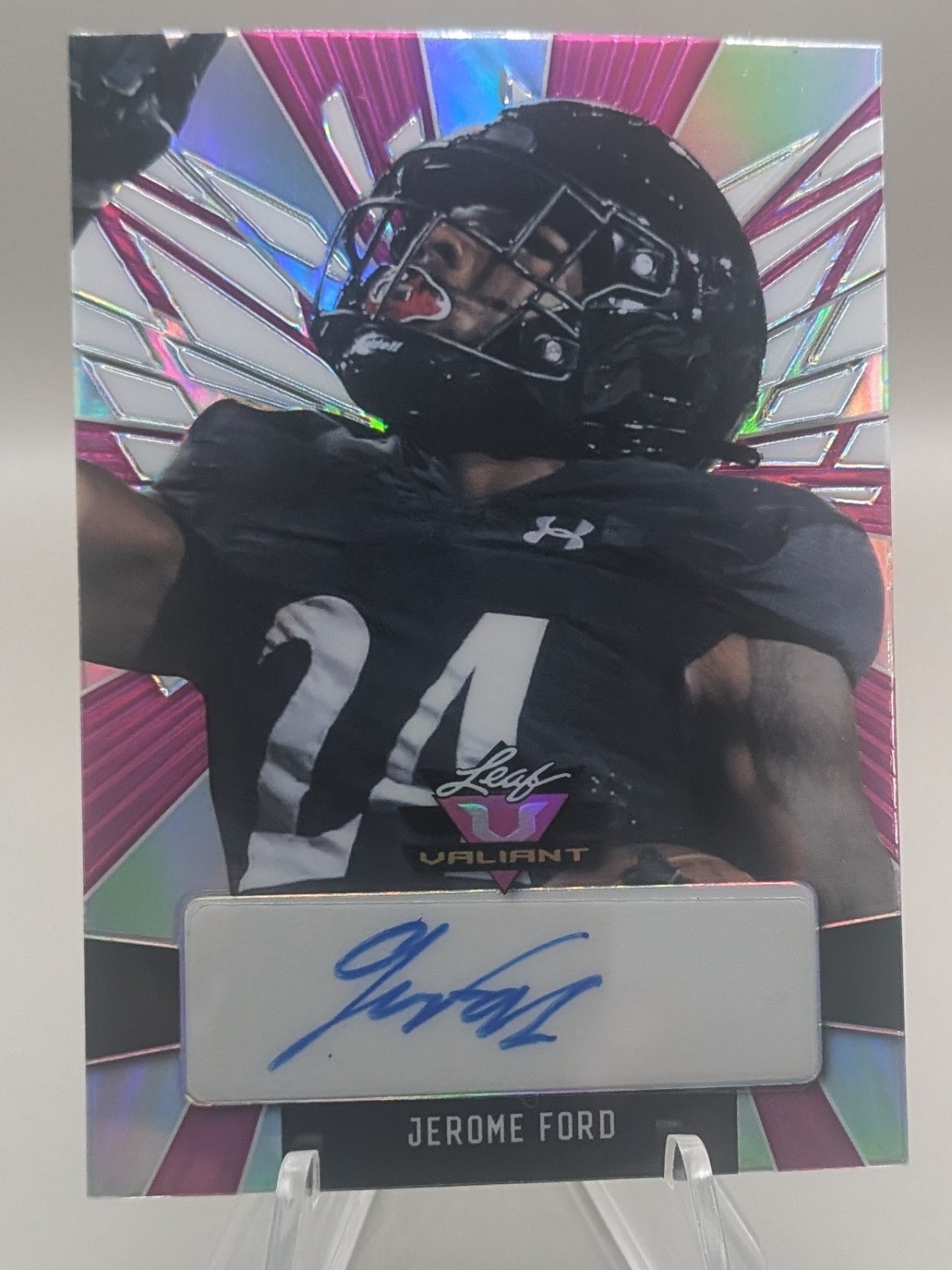 Jerome Ford Leaf Valiant Portrait Autographs #PAJF1 Pink