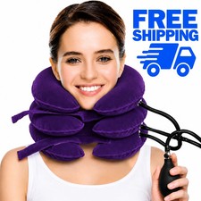 Cervical Traction Device Purple Neck Stretch Pain Relief Support.