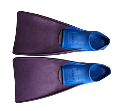 Sporti Swim Fins Short Blade Flippers Snorkeling Diving Blue Purple Size 3 - 4