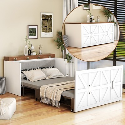 Murphy Bed,Foldable Wall Bed with Mattress,Removable Headboard Space Saving