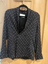 Asceno Silk Polka Dot Black And White, Jacket, S