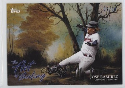 2025 Topps X Bob Ross The Joy of Baseball Prussian Blue 29/50 Jose Ramirez 16i3