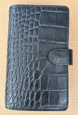 Filofax Organiser Planner Book Leather Classic Croc Personal Compact - Black