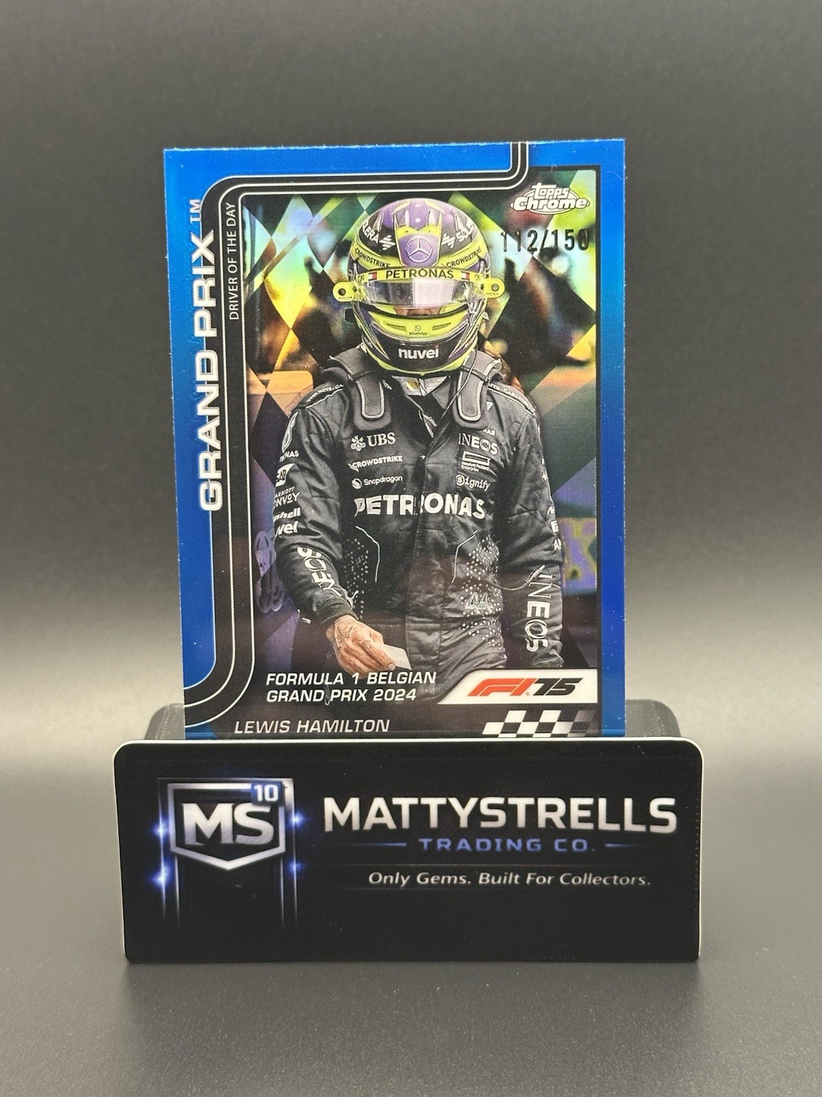 2025 Topps Chrome F1 Lewis Hamilton #135 Blue Refractor /150 Last Mercedes Win