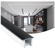16.4FT Recessed Flexible LED Diffuser Channel, Silicone Black Bendable LED Di...