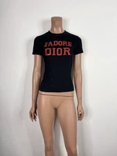 Vtg Christian Dior by John Galliano 2003  Black Metal 'J'adore' Top FR38 US6