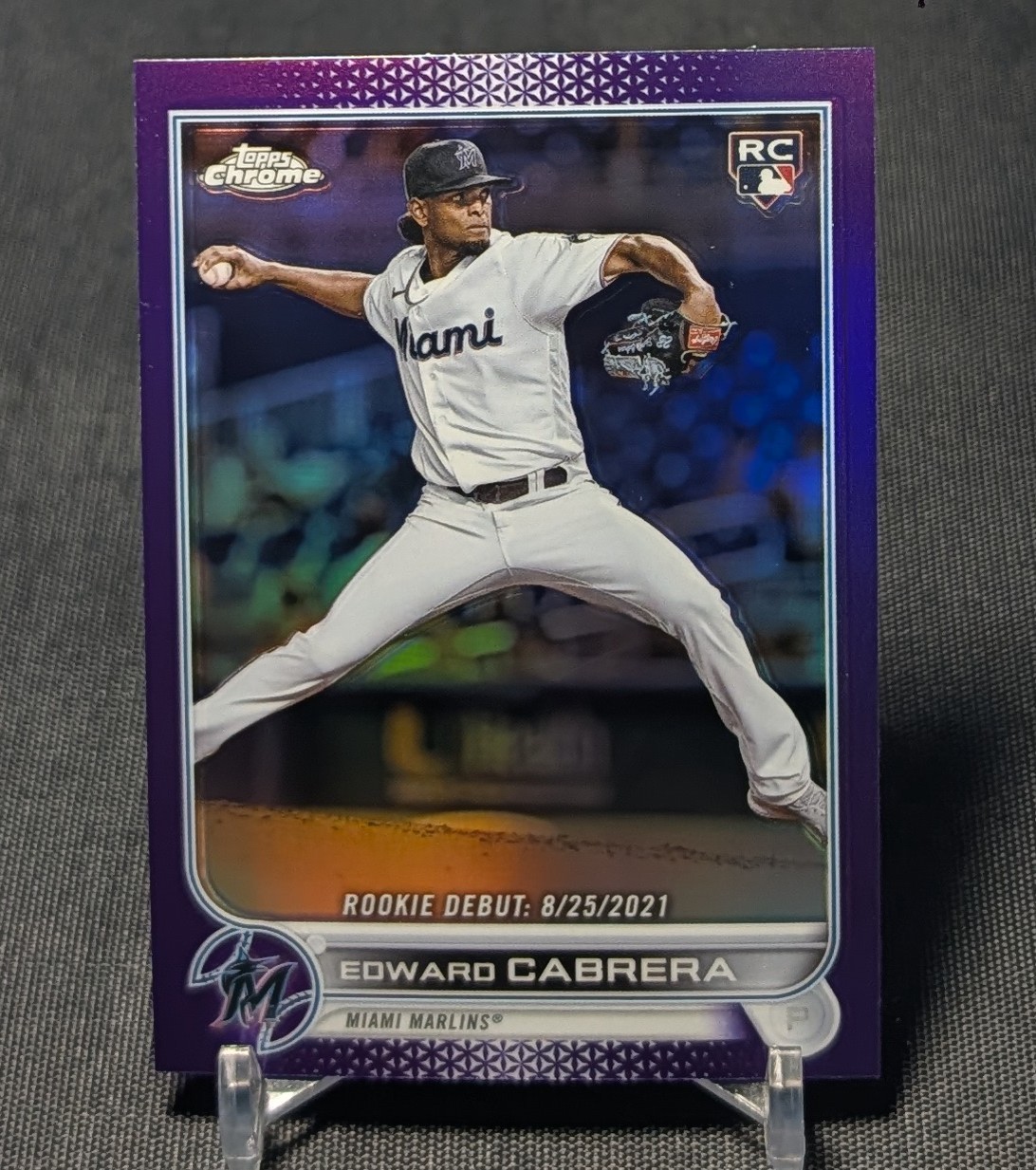 Edward Cabrera Purple Refractor Rookie 2022 Topps Chrome Update Card #USC87 Cubs