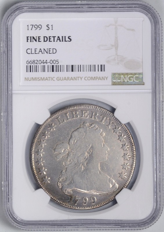 1799 US Bust Silver Dollar $1 NGC Fine Details Cleaned  *  #6682044-005
