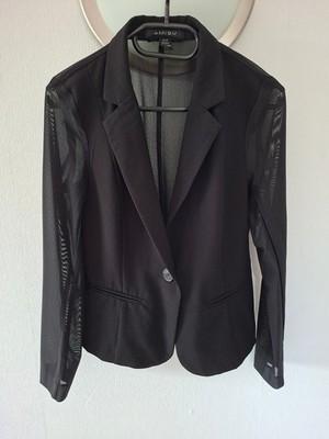 Blazer schwarz Amisu New Yorker Chiffon transparent S/36 neu