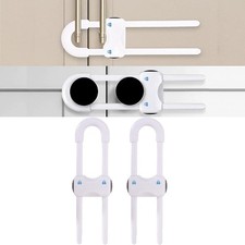 Sliding Cabinet Locks for Baby, Baby Proofing Adjustable U-Shaped Baby Safety La