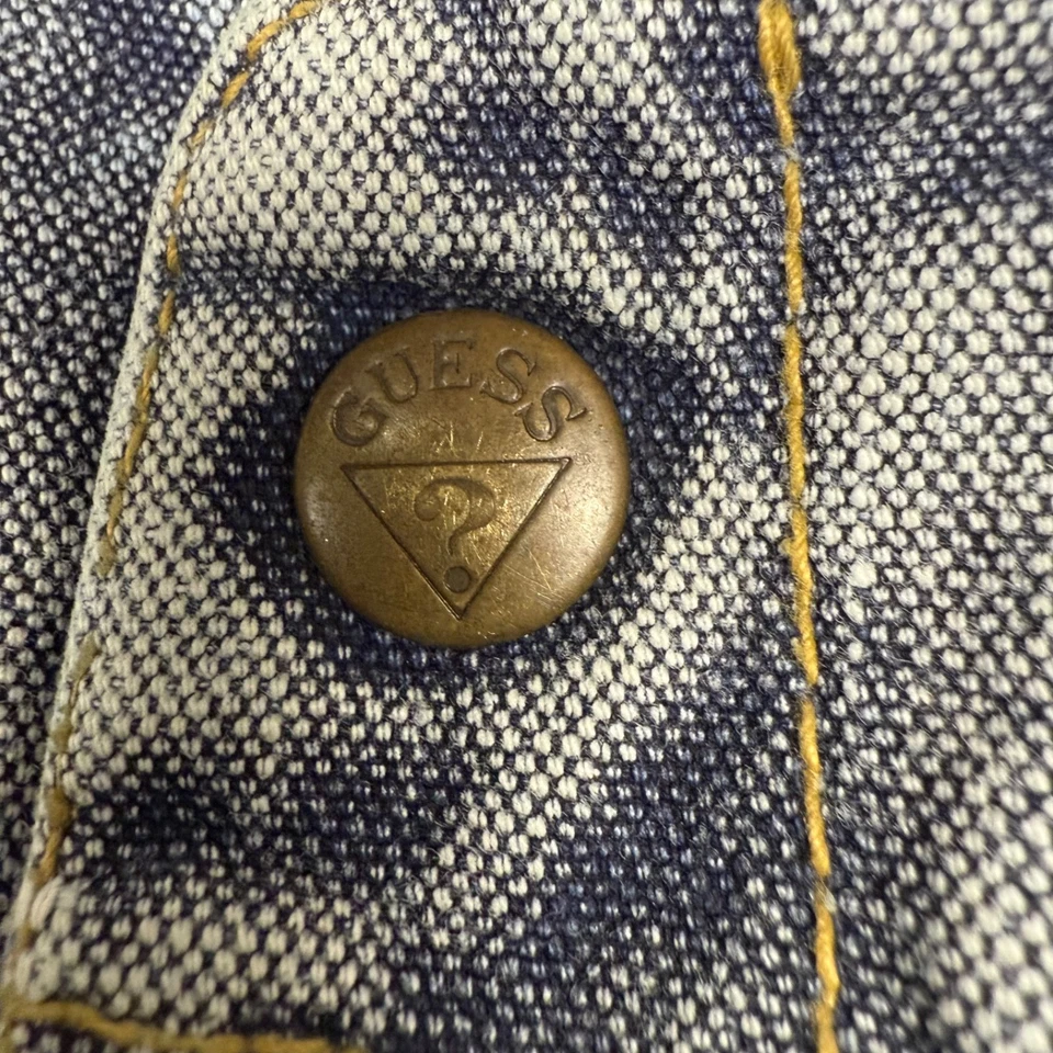 Vtg 80s GUESS Marty McFly Denim Jacket Men M Georges Marciano Made USA Blue Gray - Image 4 of 4