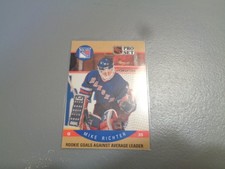 1990-91 NHL Pro Set Hockey Rookie GAA Leader Mike Richter #398 Rangers Free Ship
