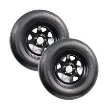 eCustomrim 2-Pack Radial Mounted Trailer Tire Rim ST205/75R15 Load Range D 5-...