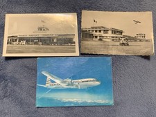 Lot Of 3 Vintage Airport & Airline Post Cards Pan Am Trinidad Piarco & Guadalupe