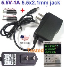 5.5V 1A AC/DC Adapter Power Supply Charger with 5.5x2.1mm 2 DC Power Plug Tips