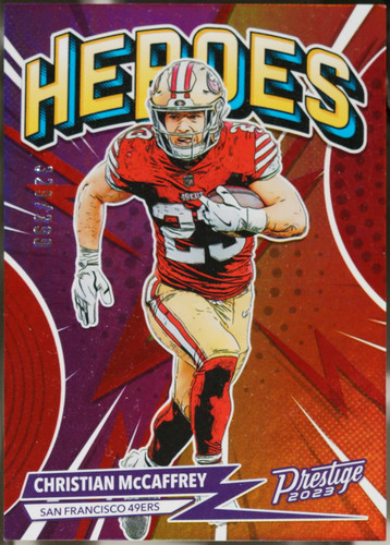 Christian McCaffrey [Red] #H-9 2023 Panini Prestige Heroes card