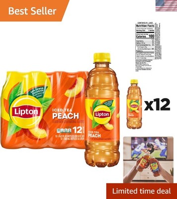 Delicious Peach Iced Tea by Lipton - 12 Bottles (16.9 Oz) for Refreshing Moments