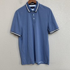Ted Baker London Blue Micro Stripe Polo Shirt Short Sleeve Size 6 XXL Men  s