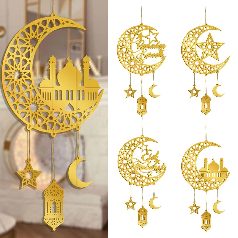 Décoration suspendue Ramadan : Lune et étoile, cadeau Ramadan Kareem, - Photo 1/1