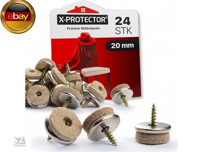 Filz-Gleiter Mit Schraube X-Protector 24 Stück Ø 20 mm - Möbelgleiter - Beige Fi