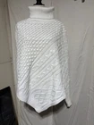 Women’s High Neck Batwing Sleeve Ribbed Knit White Sweater XL-NWOT