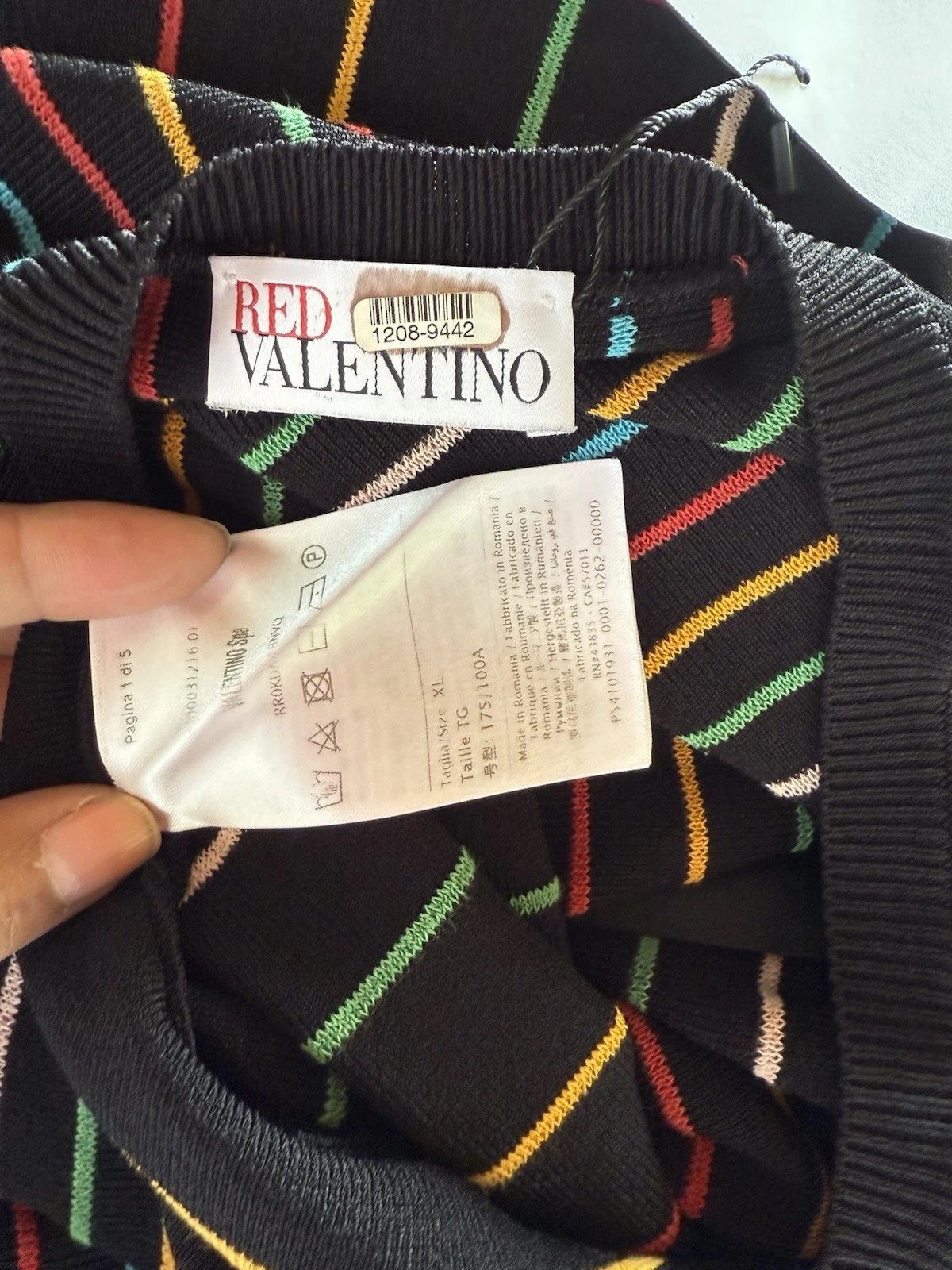 Abito maglia maglia maglia RED VALENTINO nero multicolore righe XL