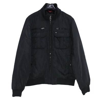 Blouson bomber homme TOMMY HILFIGER taille M noir polyester rembourré isolé - Photo 1/4