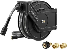 Giraffe Tools Retractable Power Pressure Washer Hose Reel 1/4" x 60 ft, 4000PSI