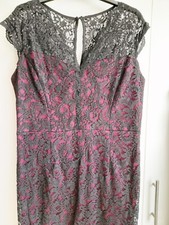 Ladies Dress size 16 M & Co stylish lace overlay fitted womens dess size 16 m&co