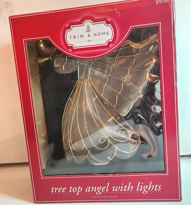 Trim a Home Tree Top Angel with Lights Kmart Christmas Tree Topper gold silver