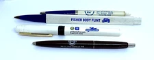 General Motors UAW Fisher Body Flint MI Lot of Four Vintage Pens