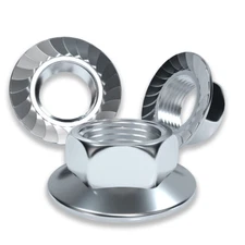 30PCS M8x1.25 Left-Hand Thread Flange Nuts – 304 SS Serrated Reverse
