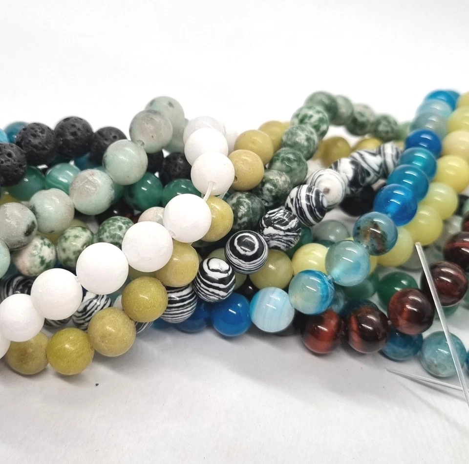 Semi Precious Gemstone Beads Jewellery Making Round Natural Stone 4 6 8 10mm - Image 4 of 4