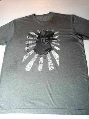 CODE GUARD Vintage Samurai T-Shirt  Code Japanese Warrior Sword Stance Gray XL