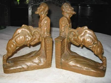 ANTIQUE CLASSICAL KBW SATYR RAM VERILITY BRONZE ART STATUE SCULPTURE BOOKENDS   