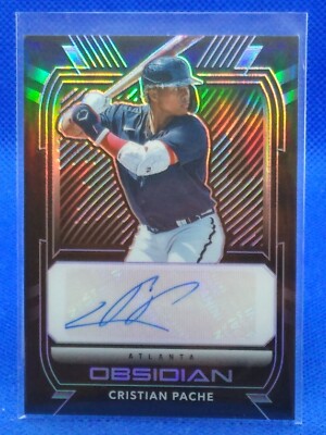 Christian Pache 2021 Panini Chronicles Obsidian O-CP AUTO *62/75* Atlanta Braves