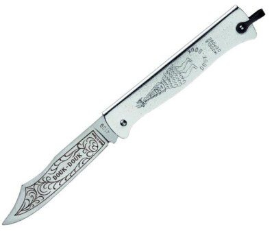DK61715 - Douk-Douk Edelstahlklinge Griff 9 cm Metall verchromt mit Widder