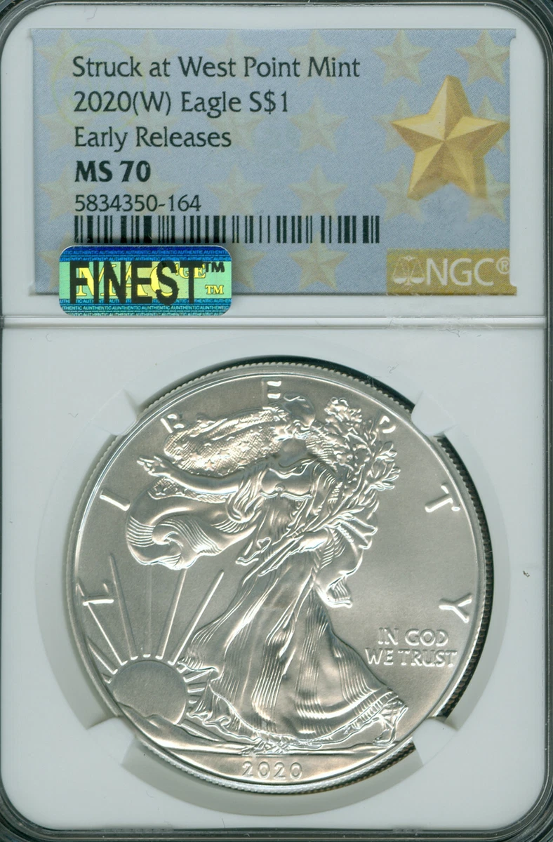 2012年 アメリカン・イーグル銀貨 MS 70 NGC ウェストポイント 【公式