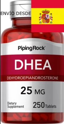 PIPING ROCK DHE A 25 mg, 250 capsulas, BIENESTAR EN GENERAL, ANTIEDAD, ENVIO 48/72 HORAS