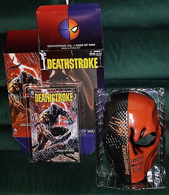 DEATHSTROKE MASK SIGNED by Manu Bennett in 2Colors - Comic Book