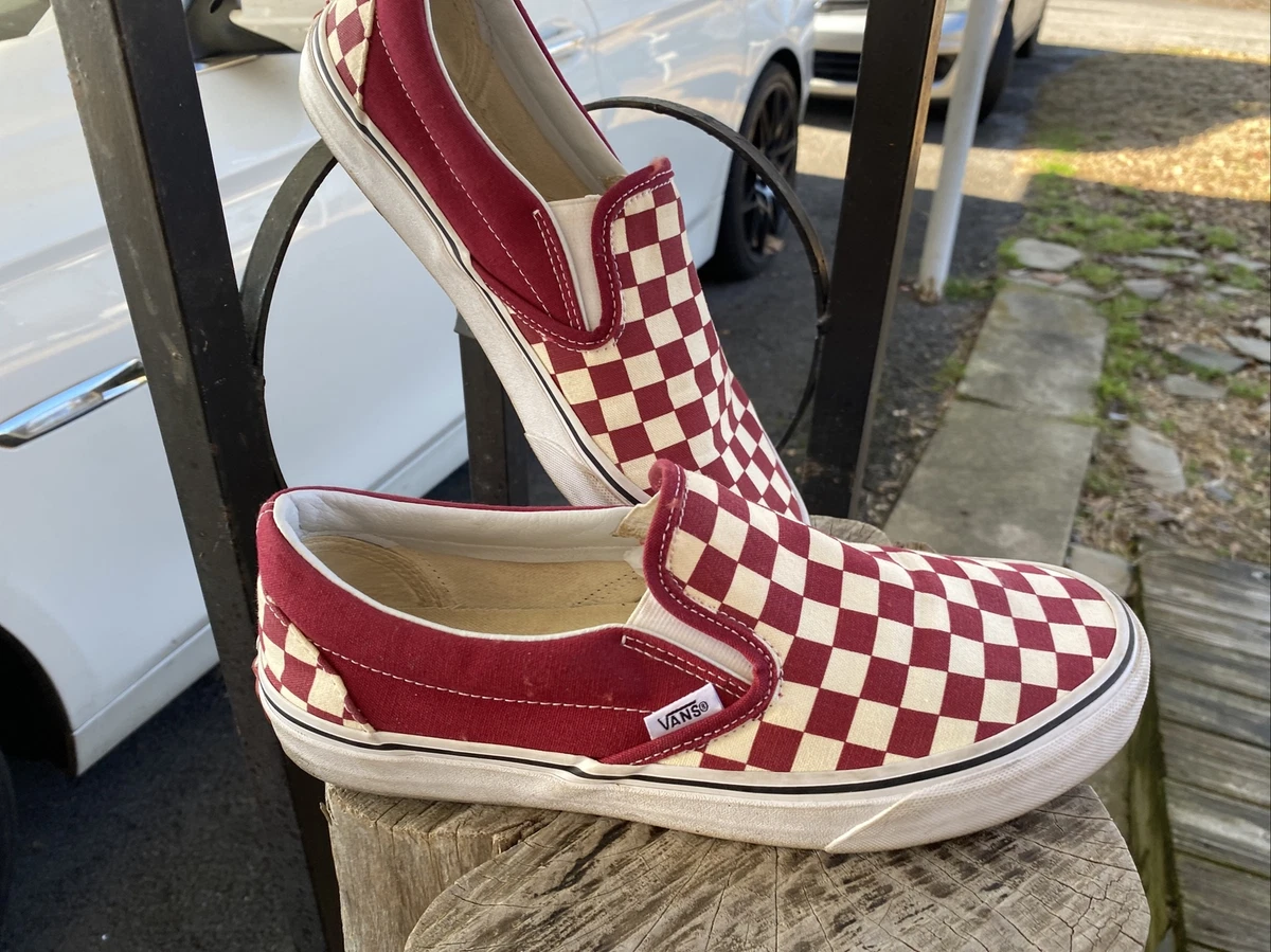 Vans checkered outlet maroon