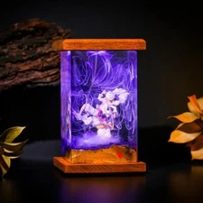 Gear 5 Luffy One Piece Epoxy Resin Wood Lamp Night Light Unique Art Handmade