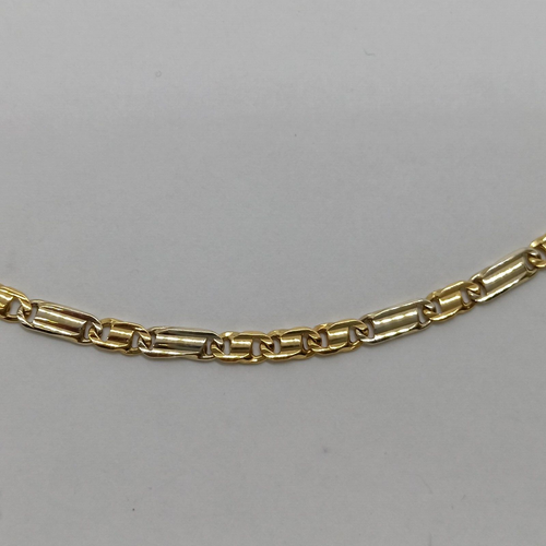 BRACCIALE DA UOMO A MAGLIA PIENA IN ORO GIALLO E BIANCO 18KT 750 8,4 GR. (0618) - Foto 5 di 11