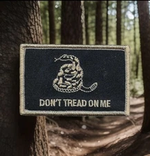 Tan Black Gadsden Don't Tread On Me Snake Patch Fits For VELCRO® BRAND Loop Fast