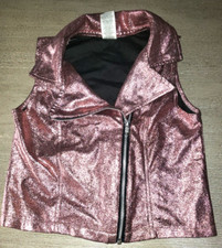 girls size 7/8 WONDER NATION PINK METALLIC VEST ZIPPER FRONT soft cute school